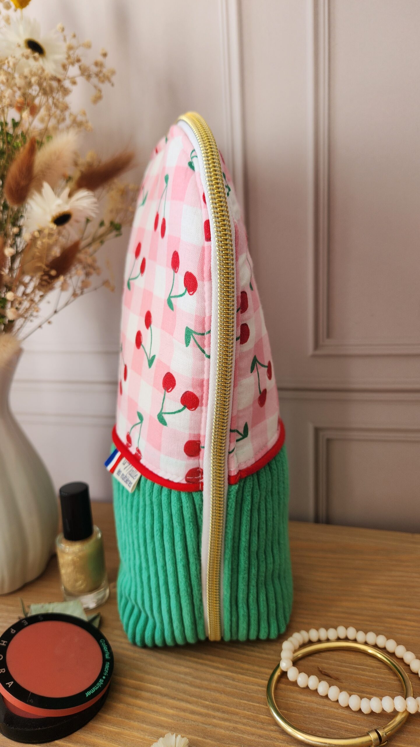 Trousse MEL' velours côtelé basilic – Image 3