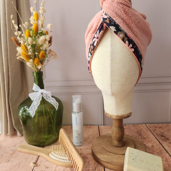 La Serviette Cheveux  marsala & biais Coton Olga