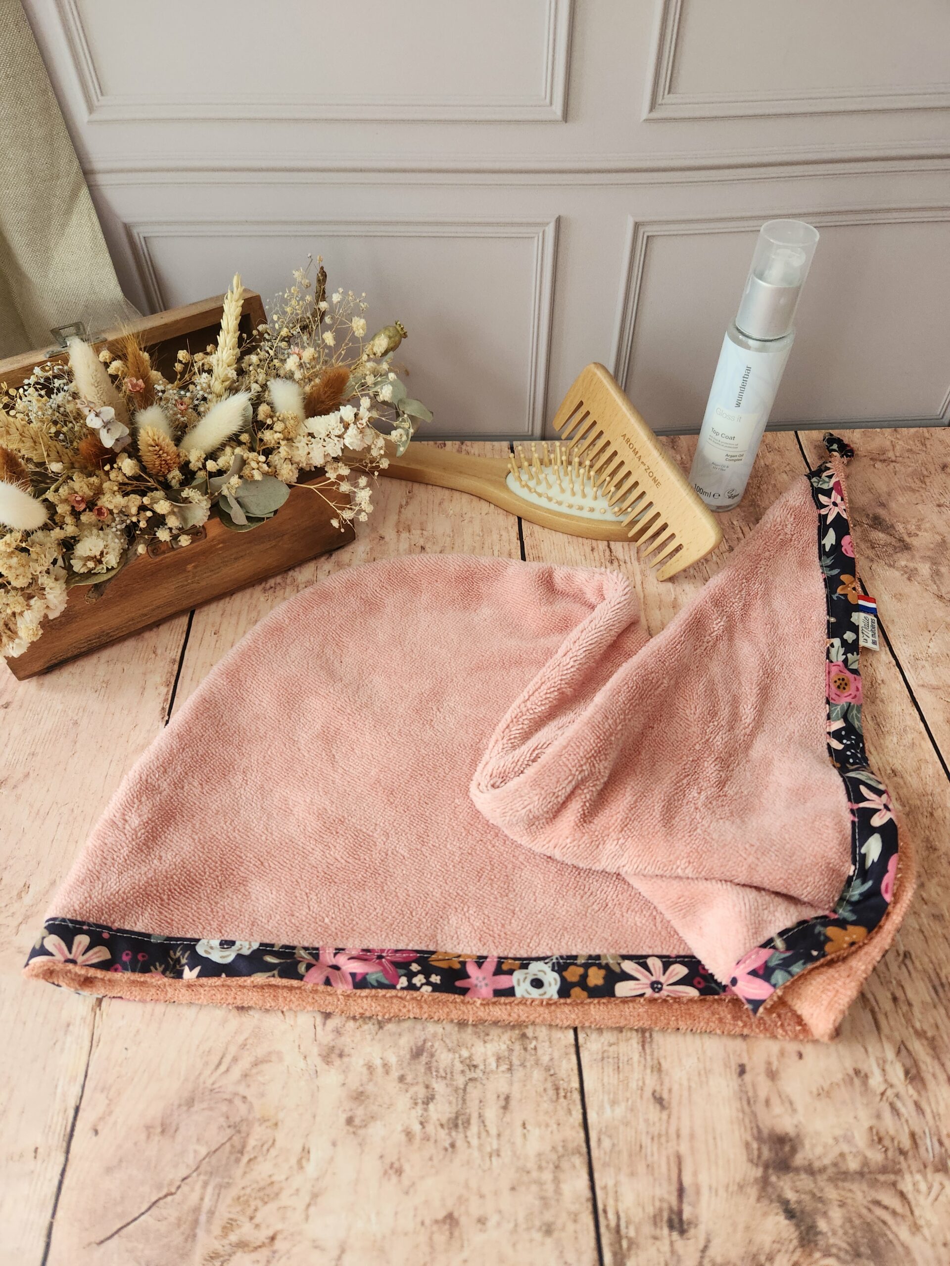 La Serviette Cheveux marsala & biais Coton Olga – Image 4