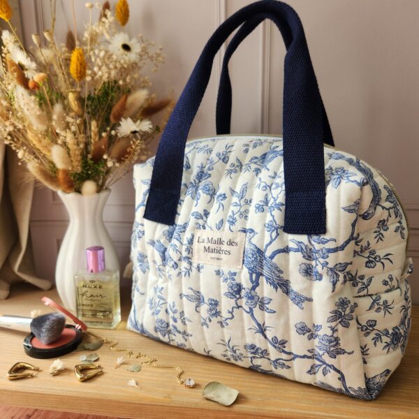 Sac de toilette CASSIOPEE toile de Jouy bleu