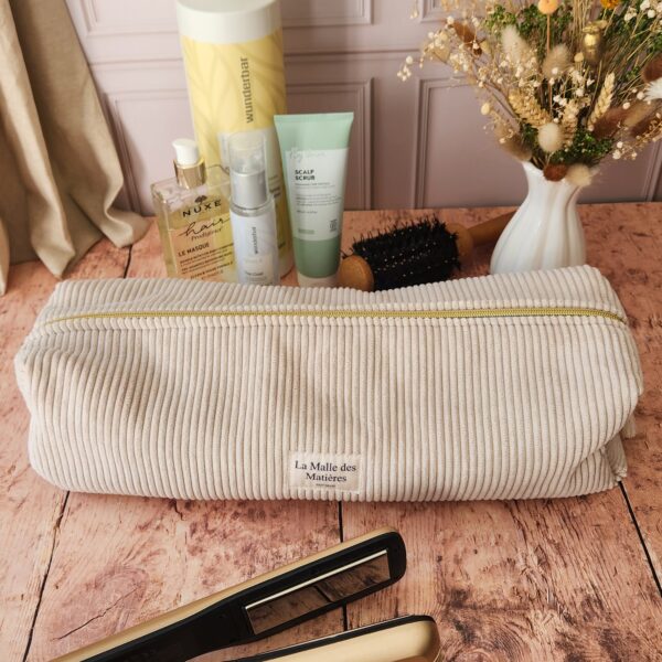 Trousse LISE velours côtelé Ivoire